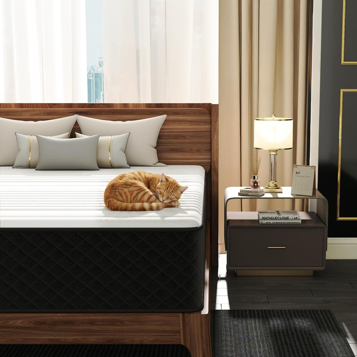 PurrJoys Matratze 160x200 H3 & H4 mit Oeko-TEX Zertifiziert, Höhe 25 cm 7 Zonen Taschenfederkernmatratze mit Memory-Schaum, Federkernmatratze mit weicher Oberfläche für Erwachsene