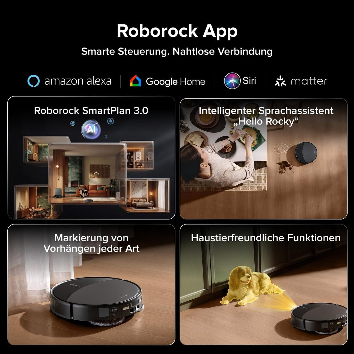 roborock Saros 20 Saugroboter mit Wischfunktion&angebbarem Wischmopp