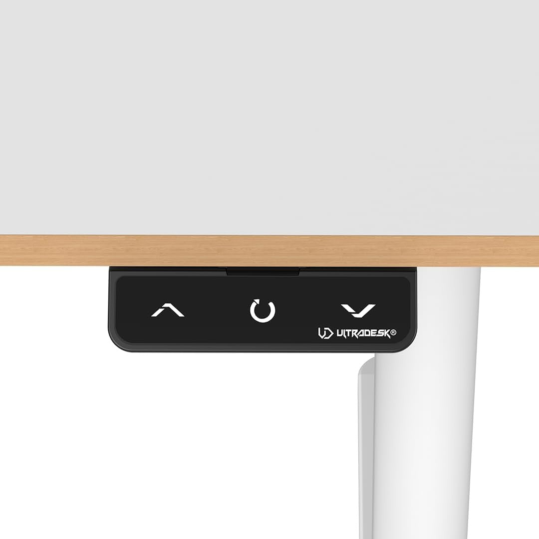 ULTRADESK - Pulsar Kinderschreibtisch Höhenverstellbar - Höhenverstellbarer Schreibtisch - 120x60x55-81cm - Computertisch für 2 Monitore - für Kinderzimmer, Jugendzimmer - Weiß