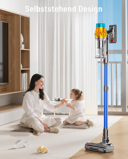 Akku Staubsauger Kabellos, 50KPA/600W/70Min, Selbststehend, 1,8L