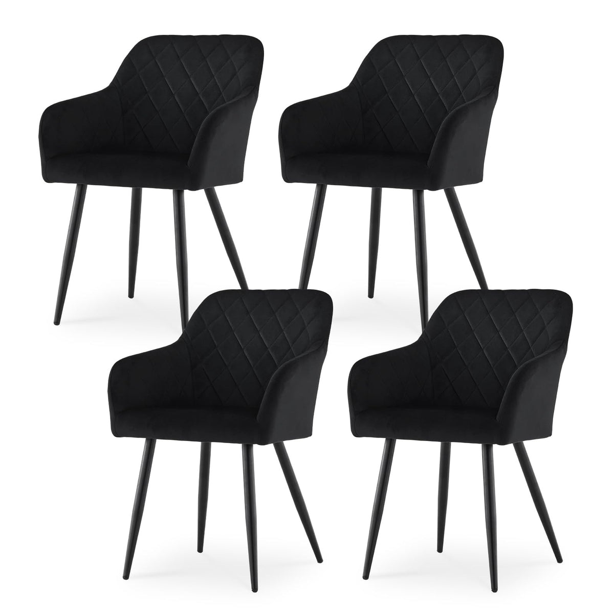 CLIPOP Esszimmerstühle 2er Set, Küchenstühle Grau Samtstoff stühle Polsterstühle mit Armlehne Metallbeine Polstersessel Stühle für Esszimmer Küche (2, Samt Grau) – Samt Turkis, Samt, 1