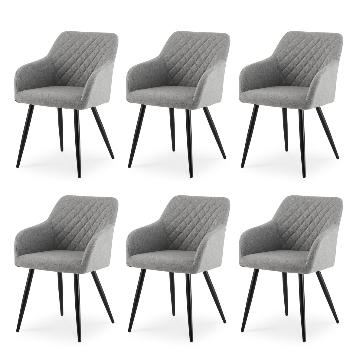 CLIPOP Esszimmerstühle 4er Set, Küchenstühle Grau Kunstlederstoff stühle Polsterstühle mit Armlehne Metallbeine Polstersessel Stühle für Esszimmer Küche (4, Kunstleder Grau) – Samt Beige, Samt, 6