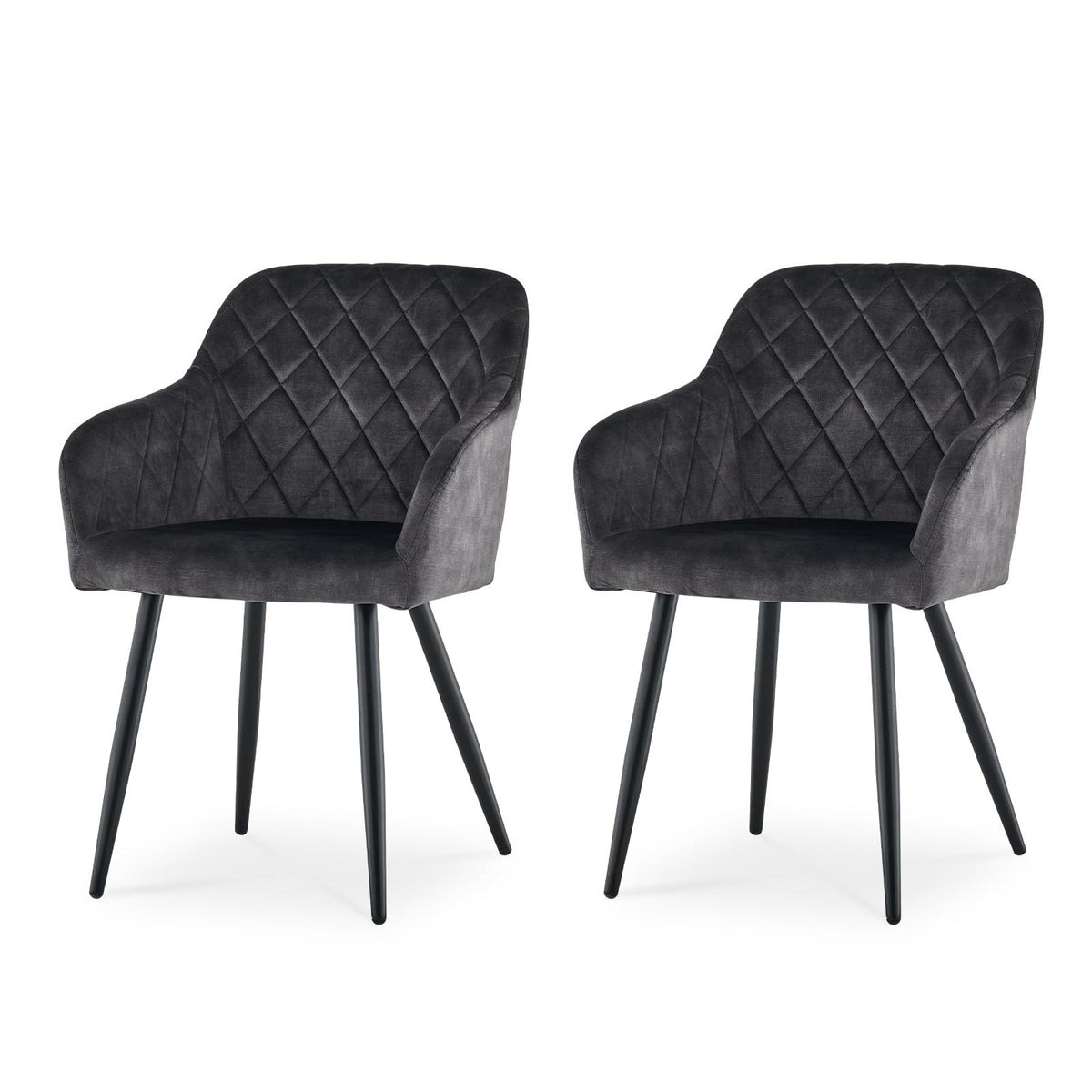 CLIPOP Esszimmerstühle 4er Set, Küchenstühle Grau Kunstlederstoff stühle Polsterstühle mit Armlehne Metallbeine Polstersessel Stühle für Esszimmer Küche (4, Kunstleder Grau) – Samt Grau, Samt, 6