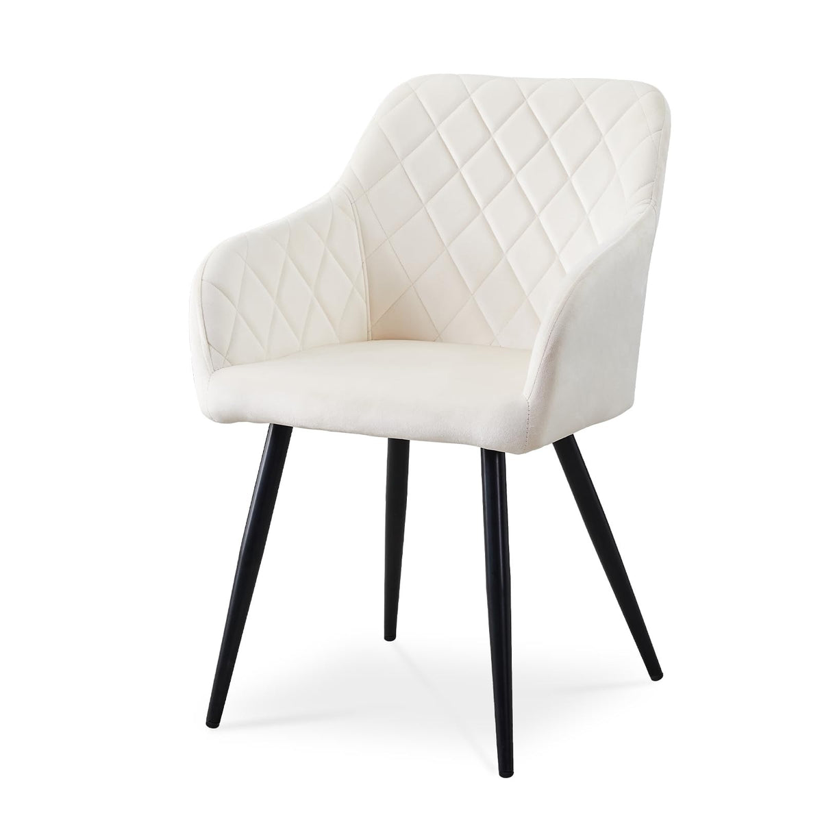 CLIPOP Esszimmerstühle 4er Set, Küchenstühle Grau Kunstlederstoff stühle Polsterstühle mit Armlehne Metallbeine Polstersessel Stühle für Esszimmer Küche (4, Kunstleder Grau) – Samt Beige, Samt, 2