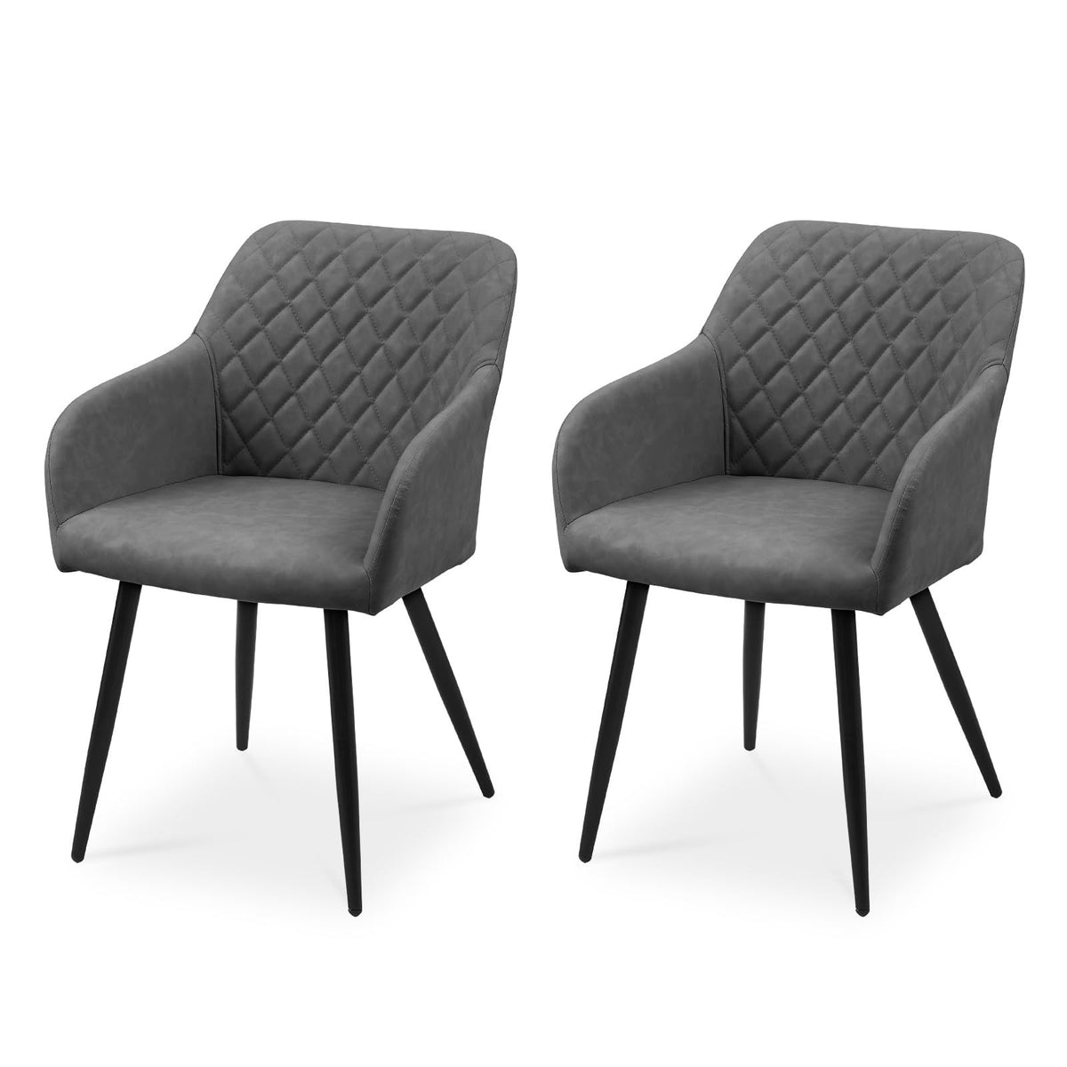 CLIPOP Esszimmerstühle 4er Set, Küchenstühle Grau Kunstlederstoff stühle Polsterstühle mit Armlehne Metallbeine Polstersessel Stühle für Esszimmer Küche (4, Kunstleder Grau) – Boucle Beige, Bouclé, 4