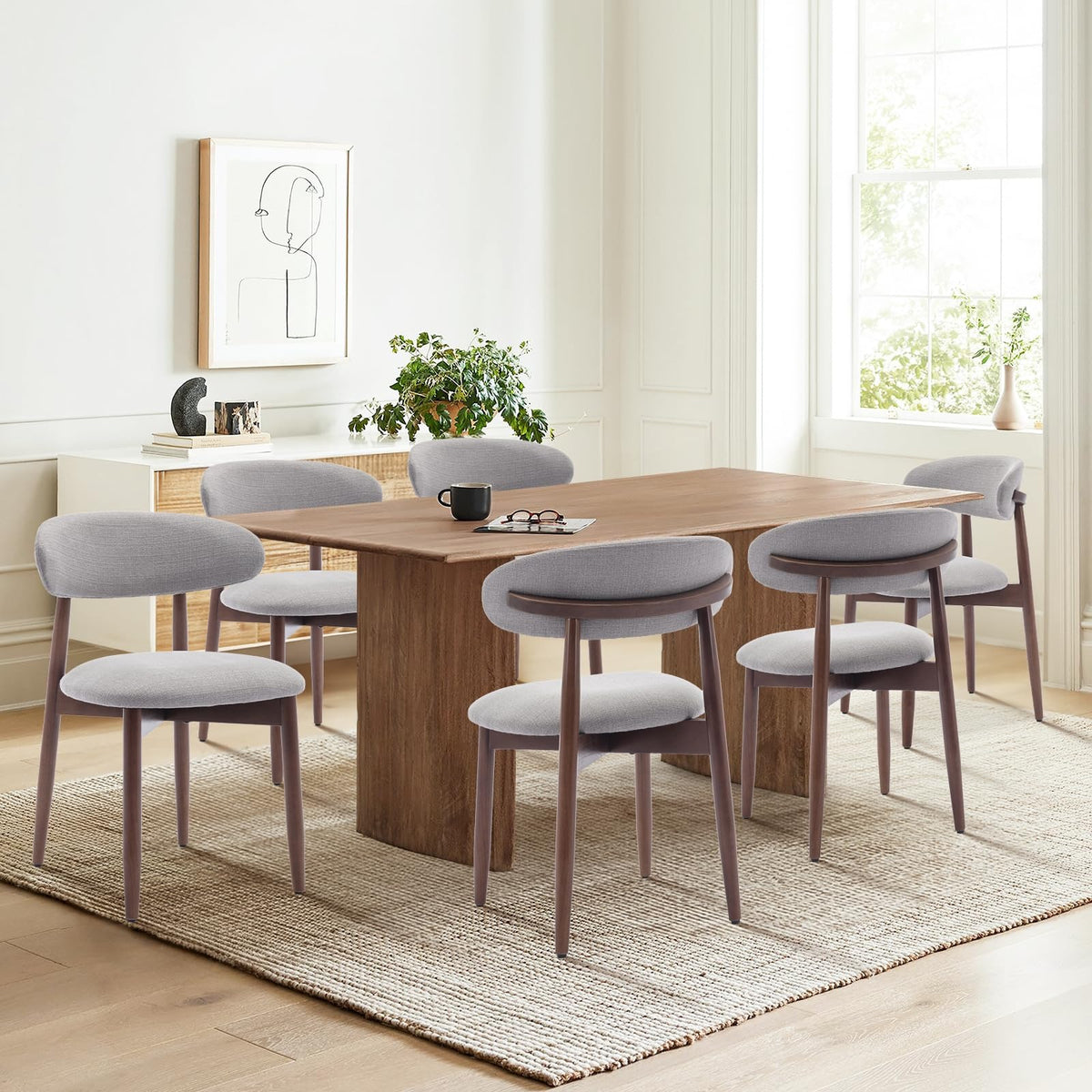 COLAMY Küchenstuhl Esszimmerstühle 4er Set, Moderne Polsterstuhl Essstühle mit Fester Rückenlehne, Stoff Esszimmerstühl mit Holzbein für Esszimmer, Küche, Restaurant, Beige – Kamel-metallbeinen, 2er Set