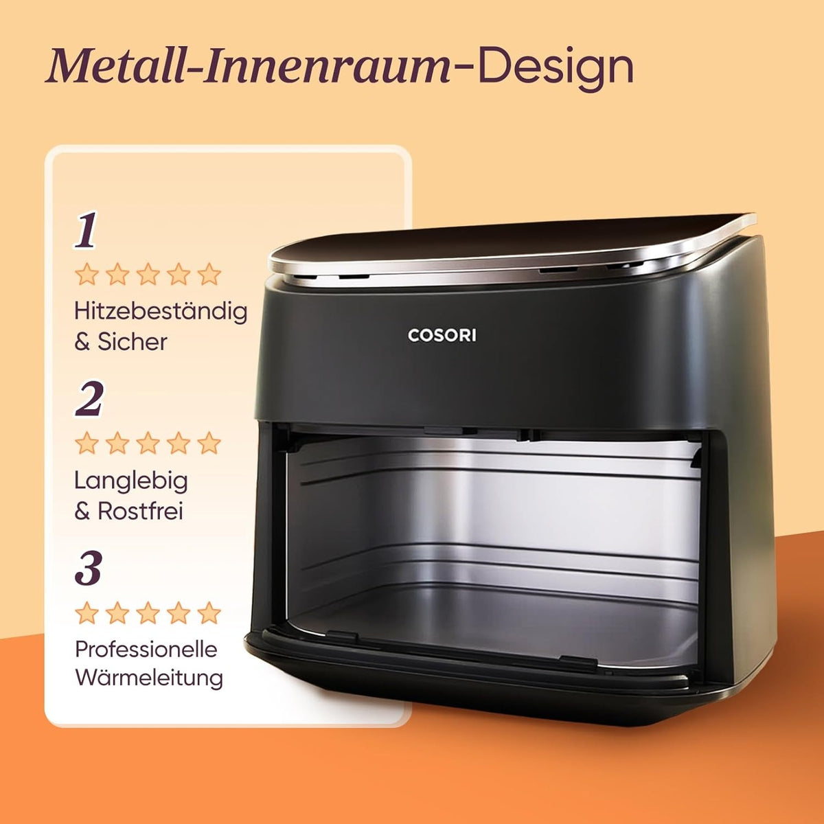 Cosori Heißluftfritteuse, Turboblaze, 9-in-1 6L Heißluftfritteuse
