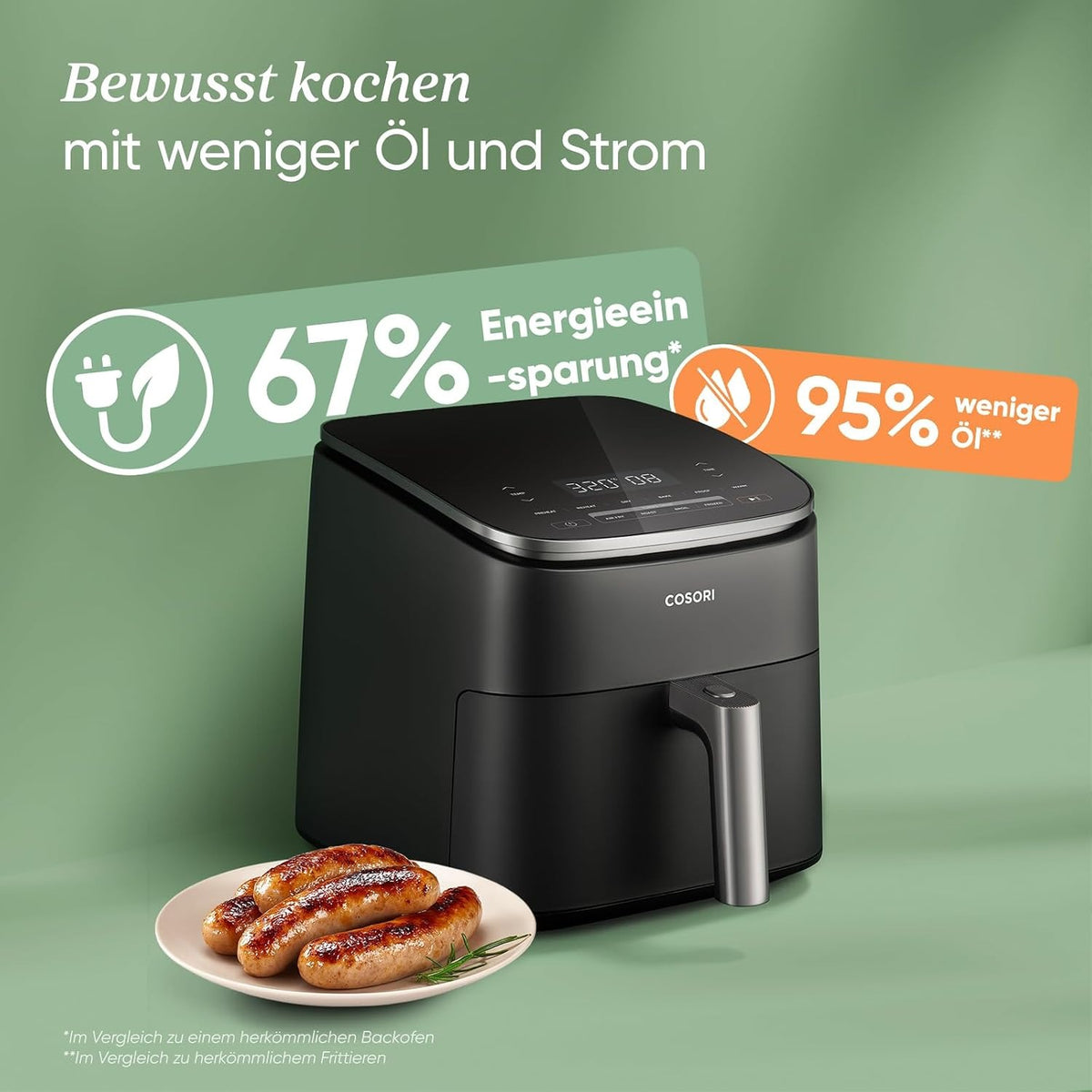 Cosori Heißluftfritteuse, Turboblaze, 9-in-1 6L Heißluftfritteuse