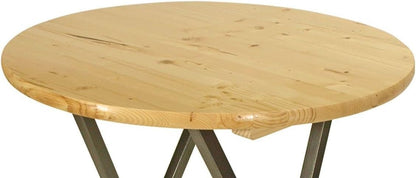 DEGAMO Stehtisch ZÜRICH 78cm rund, Stahlgestell grau + Holzplatte, klar lackiert, klappbar