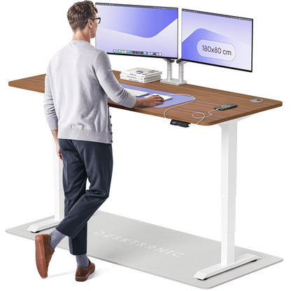 Desktronic HomePro Schreibtisch elektrisch höhenverstellbar, Steh-Sitz Schreibtisch mit Dual Motor, Touchscreen & USB-A/USB-C – 2.2 Schwarz + Grau, 160 x 80 cm