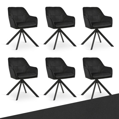 Drehstuhl Esszimmer 4er Set Samt Grün mit Armlehne Polsterstuhl Esszimmerstühle drehbar Küchenstuhl mit Metallbeine für Wohnzimmer Esszimmer – Grün, 2er
