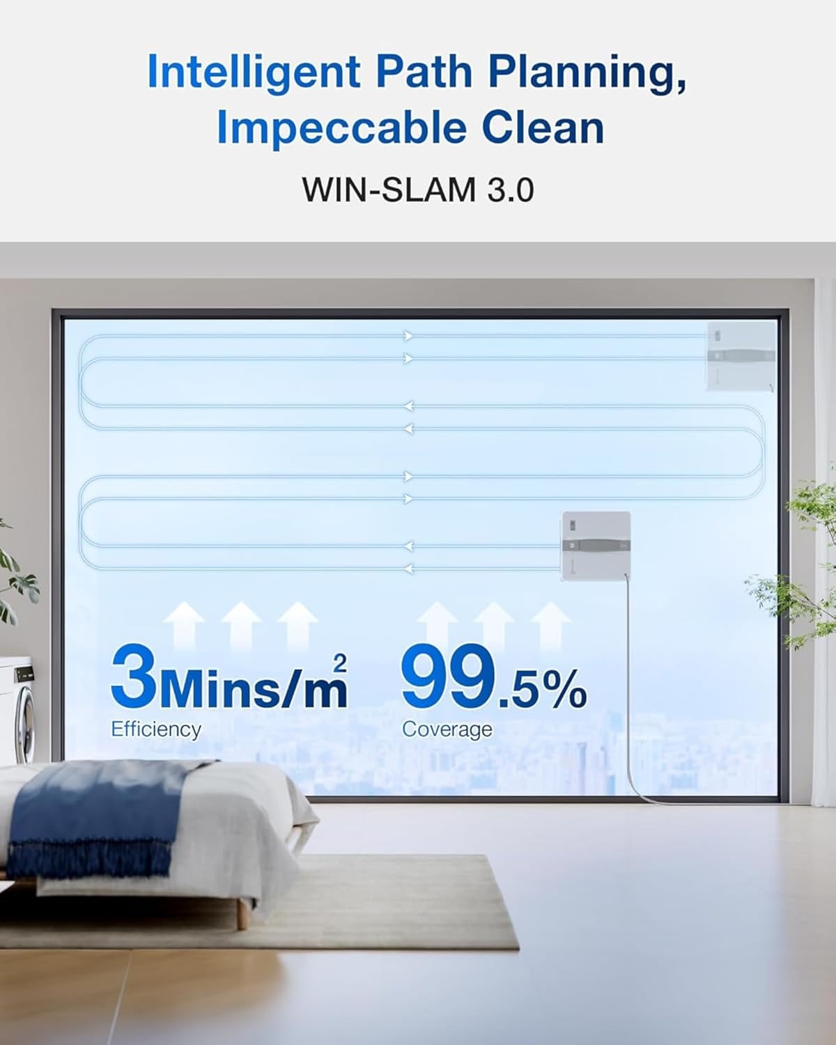 ECOVACS WINBOT Mini Fensterputzroboter, Grau,für kleine Fenster