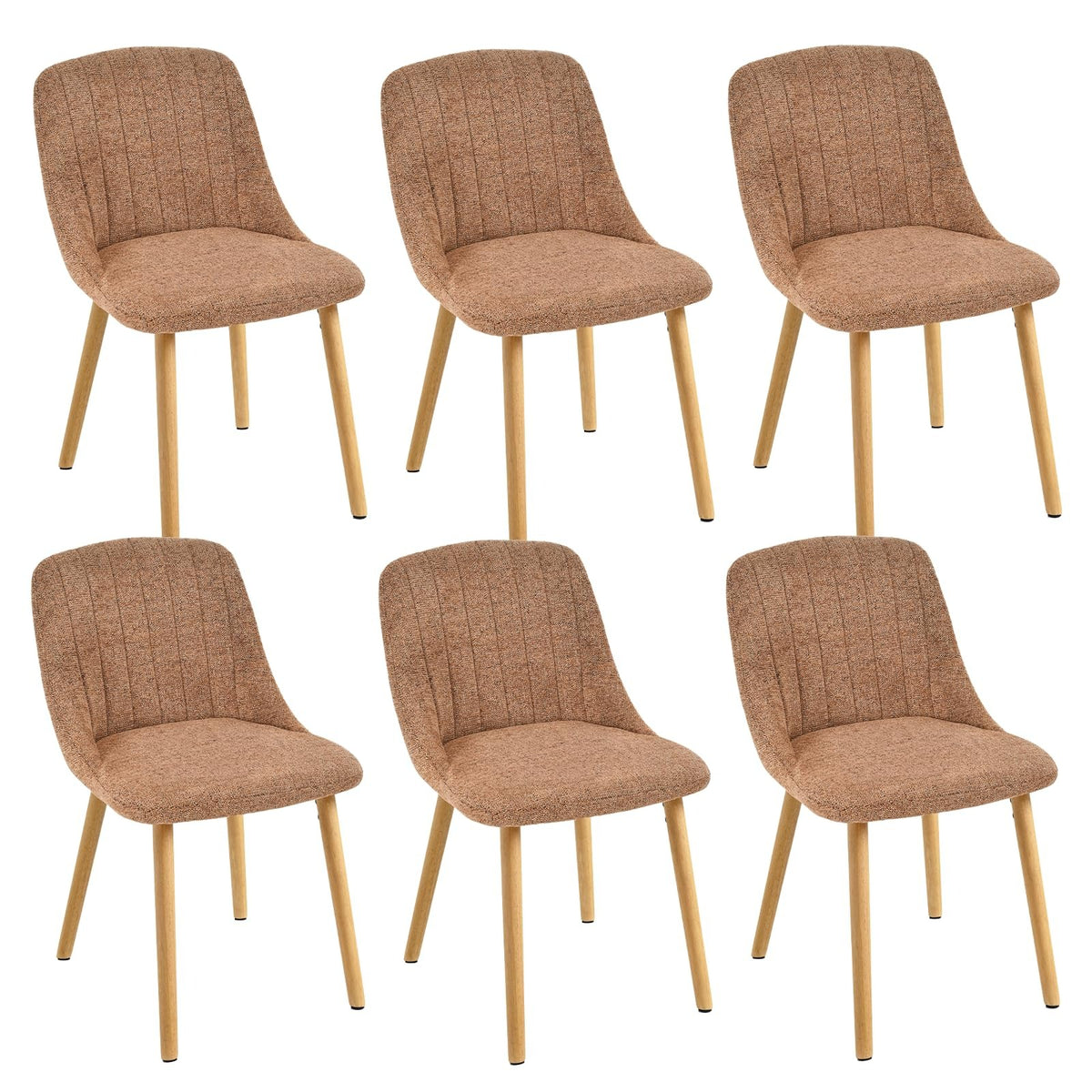 Esszimmerstühle Beige 4er Set Holzbeine Polsterstuhl Küchenstuhl aus Polyester Stühle Esszimmer Wohnzimmerstuhl für Esszimmer Küche Büro – 6er, Gras-grün