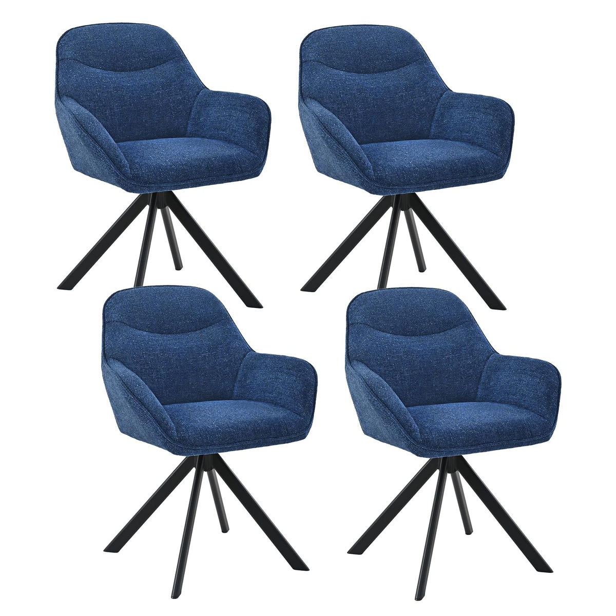 Esszimmerstühle Drehbar 4er Set mit Armlehne, 360° drehbar, Polsterstuhl Leinen, Drehstuhl Esszimmer Beige, Küchenstuhl mit Metallbeine für Esszimmer, Wohnzimmer, Büro – Beige 1, Standardgröße, 6