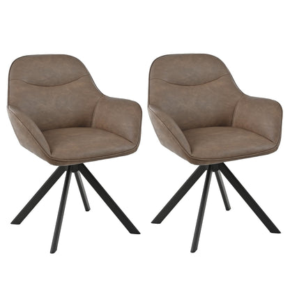 Esszimmerstühle Drehbar 4er Set mit Armlehne, 360° drehbar, Polsterstuhl Leinen, Drehstuhl Esszimmer Beige, Küchenstuhl mit Metallbeine für Esszimmer, Wohnzimmer, Büro – Creme, Standardgröße, 6