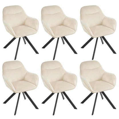 Esszimmerstühle Drehbar 4er Set mit Armlehne, 360° drehbar, Polsterstuhl Leinen, Drehstuhl Esszimmer Beige, Küchenstuhl mit Metallbeine für Esszimmer, Wohnzimmer, Büro – Blau, Standardgröße, 4