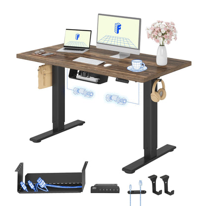 FLEXISPOT Höhenverstellbarer Schreibtisch elektrisch, Doppelmotor 160x80 cm – Weiß Tischplatte+grau Tischgestell, 160 x 80 cm