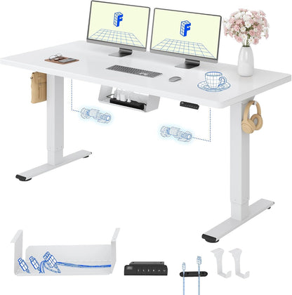 FLEXISPOT Höhenverstellbarer Schreibtisch elektrisch, Doppelmotor 160x80 cm