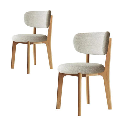 Esszimmerstühle 4er Set mit Polsterung, Holzbeine in Walnuss, Khaki, Küchenstühle mit geschwungener Rückenlehne – 2er Set, Holz + Dunkelgrau