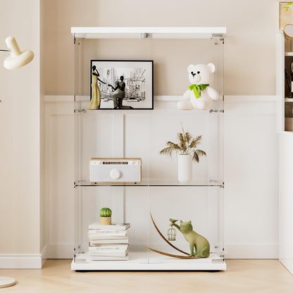 Glasvitrine Standvitrine in Schwarz, 164x42,5x36,5CM Glas Vitrine – Schwarz, 3 Böden-Einzeltür