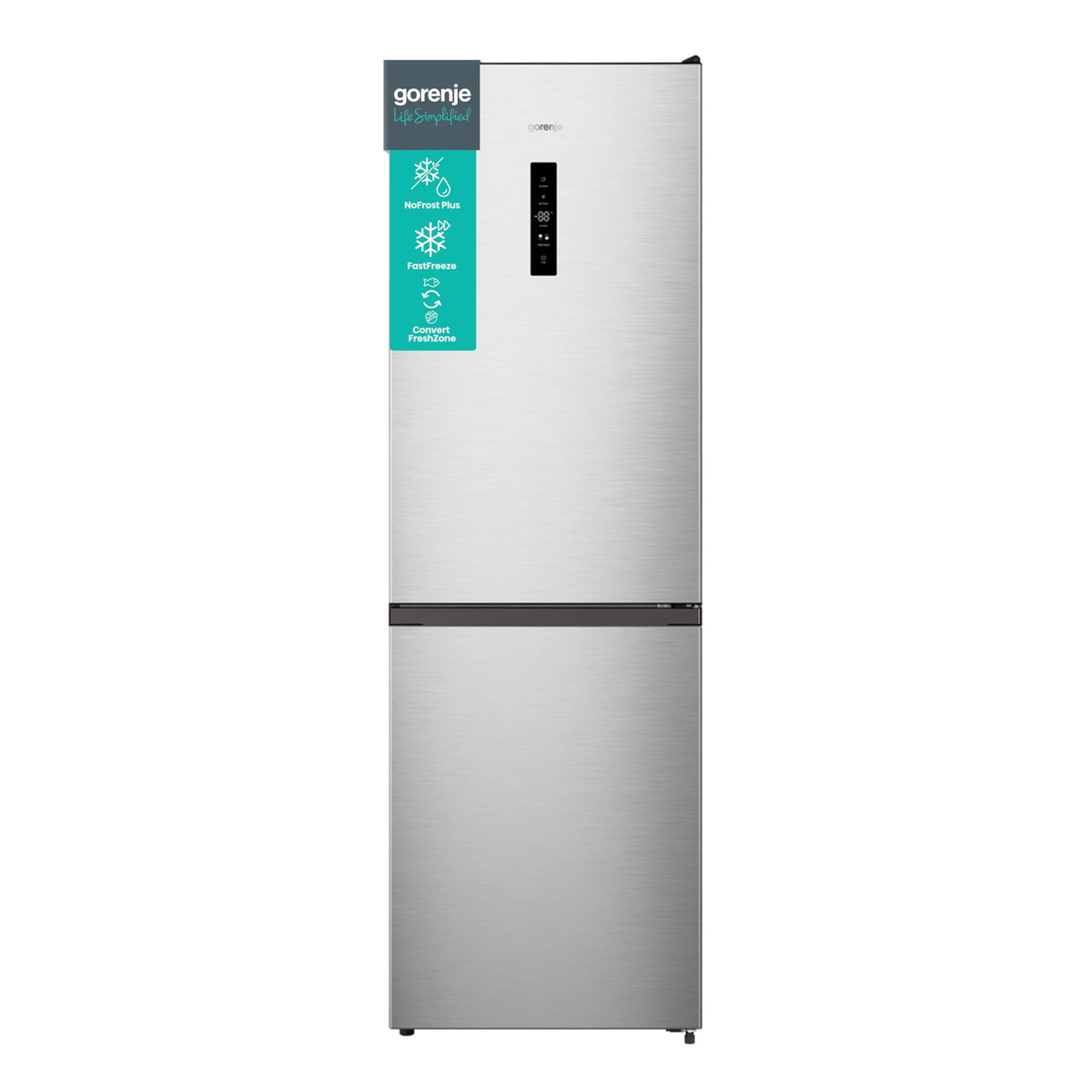 Gorenje RK 4182 PS4 Kühl-Gefrier-Kombination/ Höhe 180 cm/ Kühlen 198 L/ Gefrieren 66 L/ Gemüsefach/ 39dB/ LED Beleuchtung/ HxBxT: 180 x 55 x 55,7 cm / Grau – 256 L, Weiß
