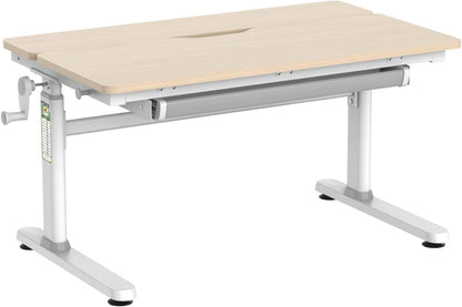 HOKO Kinderschreibtisch höhenverstellbar für Kinder ab 6 Jahren, 120x60 cm – Holzoptik, Schreibtischaufsatz