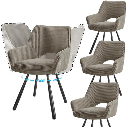 JIJIAN 2er Set 360° Drehbare Esszimmerstühle mit Armlehnen, Grün – Grün Holz, 2