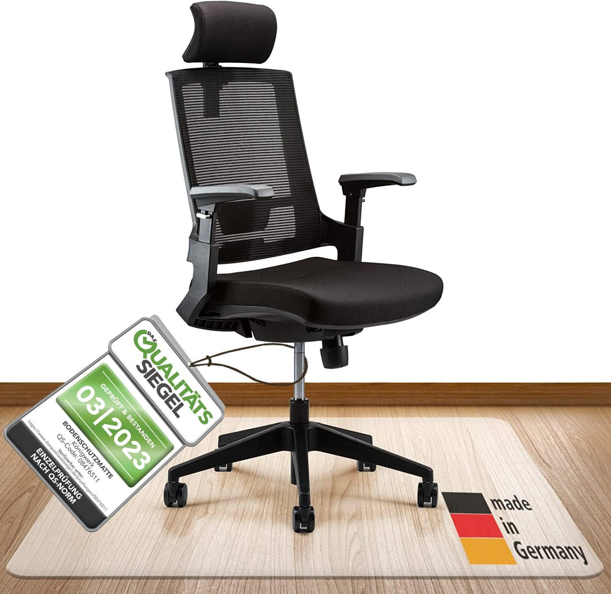 Königwerk Bodenschutzmatte Bürostuhl 90 x 120 cm milchweiß, rutschfest – Transparent Milchig, 118 x 145 cm