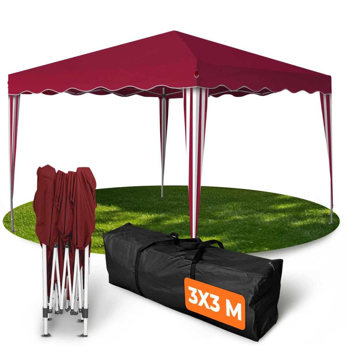 Kronenburg Faltpavillon wasserdicht Dachmaß 3 x 3 m UV Schutz 50+ Pavillon in Champagner mit 4 Seitenteilen – Grau, 3 x 6 m ohne Seitenteile