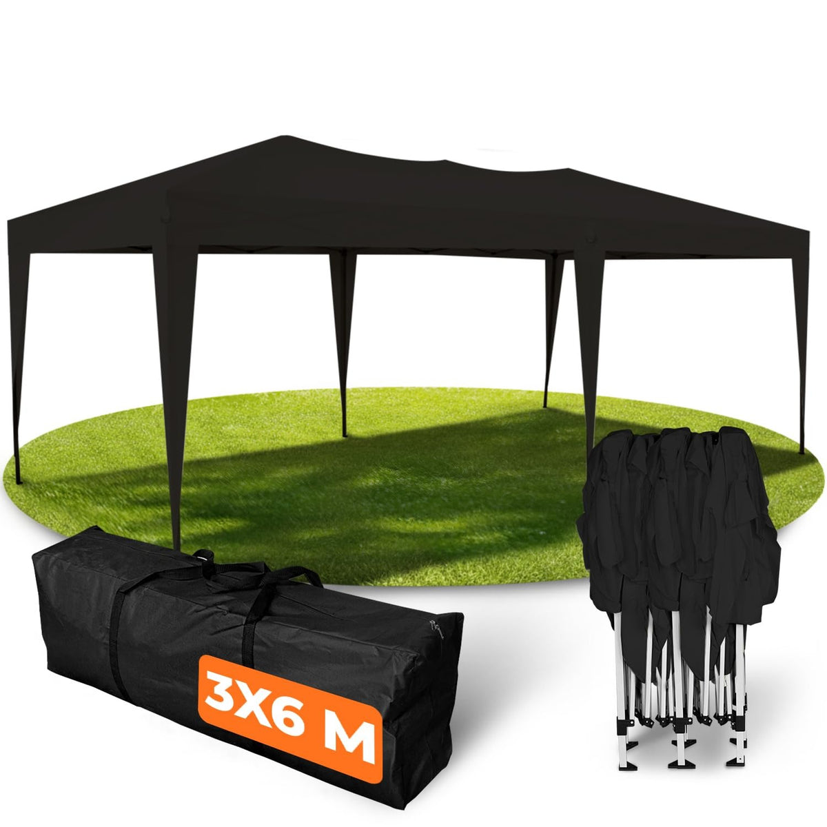 Kronenburg Faltpavillon wasserdicht Dachmaß 3 x 3 m UV Schutz 50+ Pavillon in Champagner mit 4 Seitenteilen – Blau, 2 x 2 m mit 4 Seitenteilen