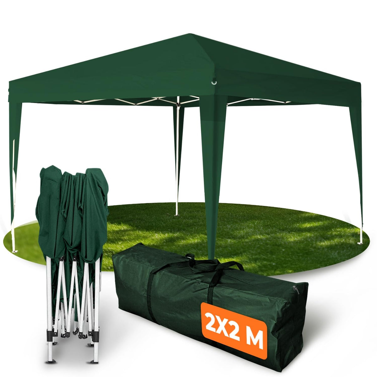 Kronenburg Faltpavillon wasserdicht Dachmaß 3 x 3 m UV Schutz 50+ Pavillon in Champagner mit 4 Seitenteilen – Champagner, 2 x 2 m mit 4 Seitenteilen