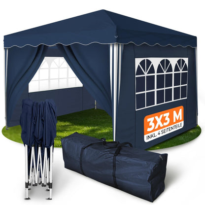 Kronenburg Faltpavillon wasserdicht Dachmaß 3 x 3 m UV Schutz 50+ Pavillon in Champagner mit 4 Seitenteilen – Grün, 2 x 2 m ohne Seitenteile