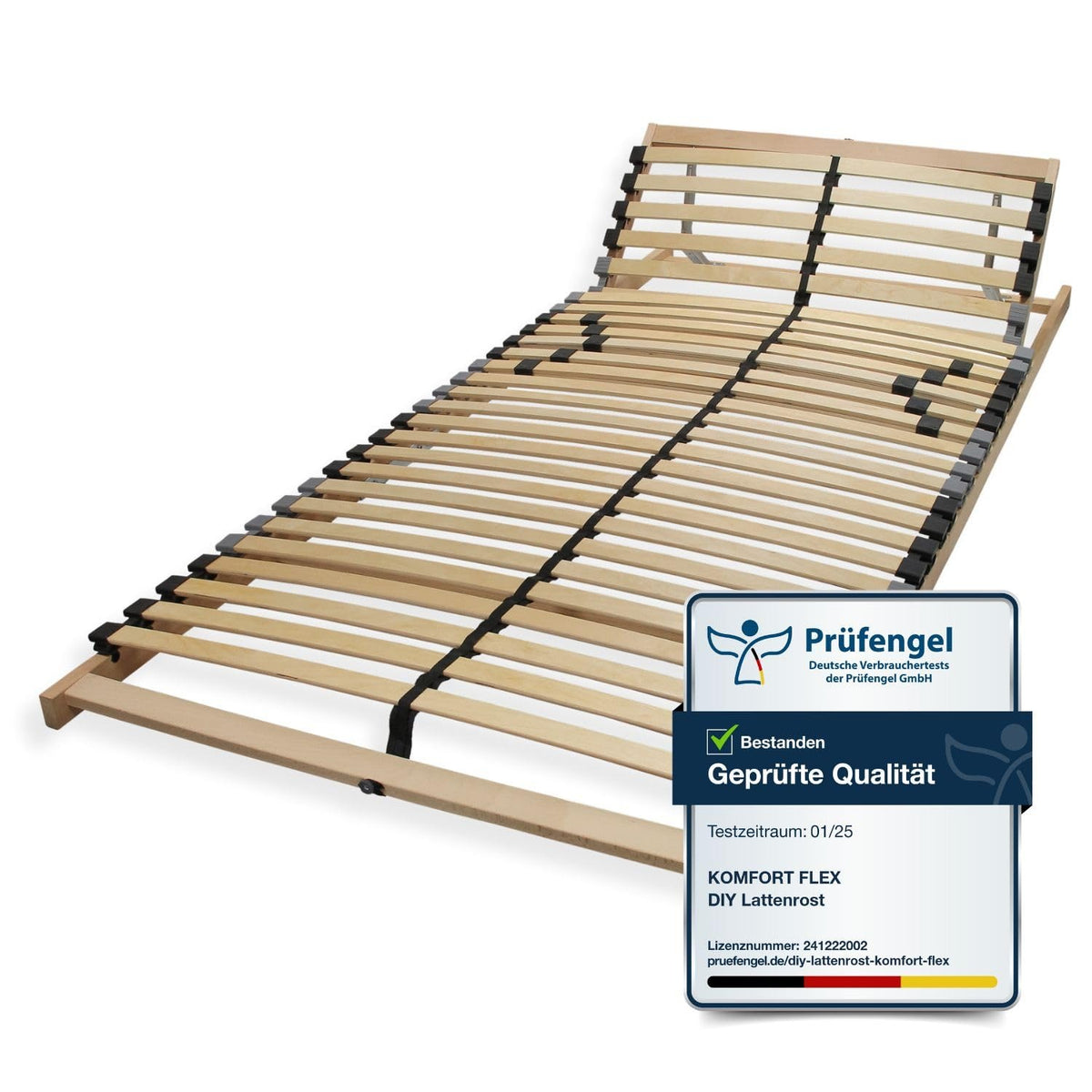 Lattenrost 140x200 Premium Strong bis 200Kg, Kopfteil verstellbar, 7-Zonen-Lattenrost mit 42 Latten, Hergestellt in Deutschland, extra stabil aus Buchenholz – 200 x 200 cm, Starr | 28 Leisten | Unmontiert