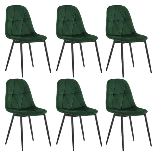 Lestarain Esszimmerstühle 4er Set Samt Dunkelgrün – Dunkelgrün, 6er set