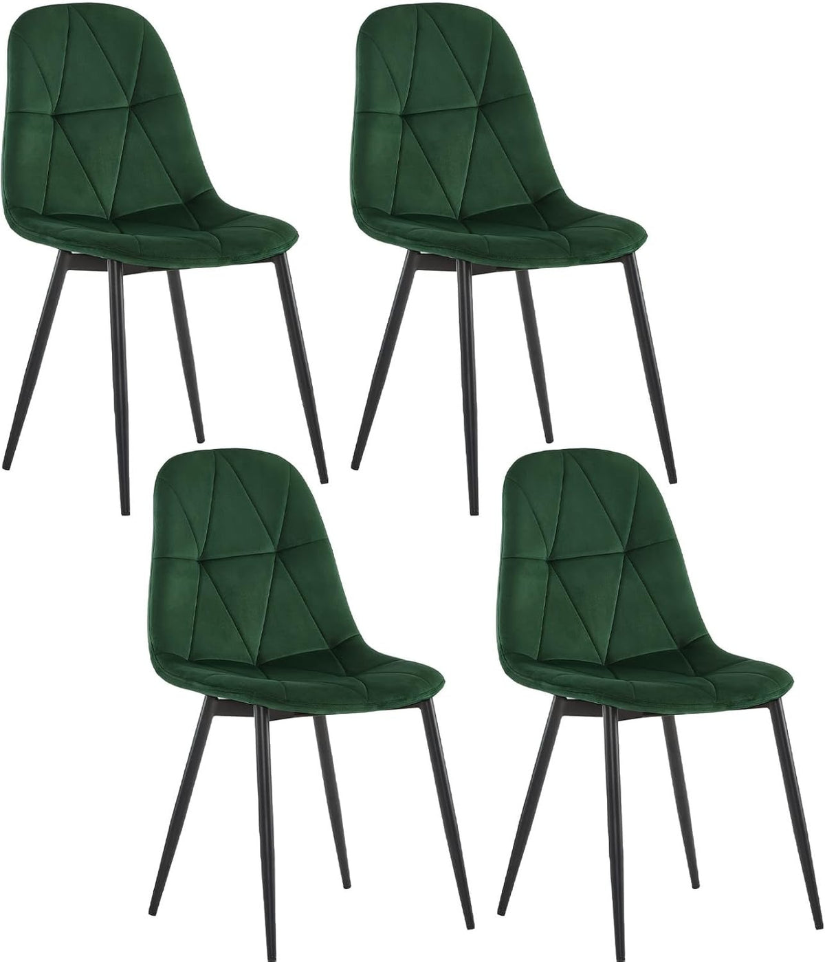 Lestarain Esszimmerstühle 4er Set Samt Dunkelgrün – Dunkelgrün, 2er set