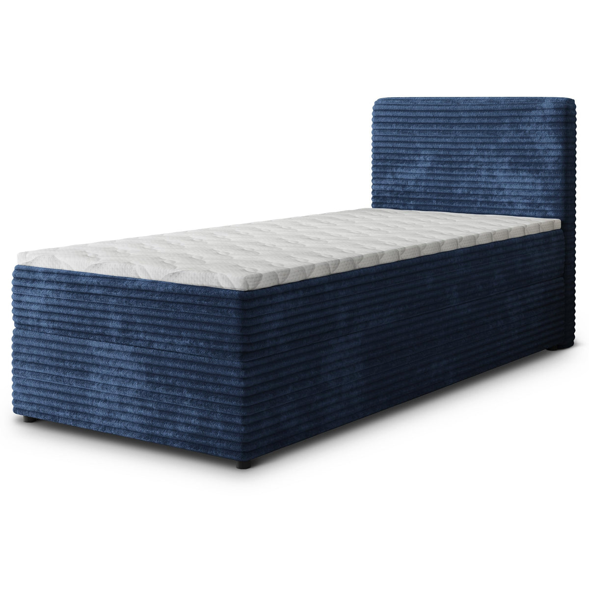 Masseno Boxspringbett PISA Creme mit Matratze & Topper, Polsterbett mit Bettkasten und gepolstertem Kopfteil – Kupferfarben, 90x200 cm