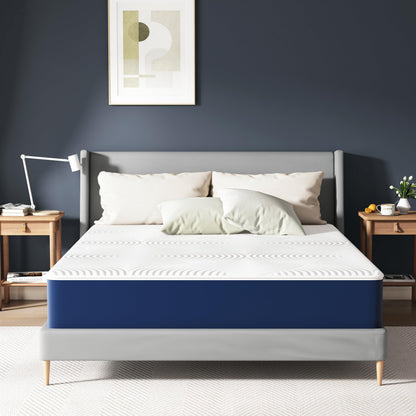 Matratze 140x200 Kaltschaum H2 H3 mit Öko-Tex Zertifiziert 25 cm Höhe, 7-Zone Taschenfederkernmatratze mit Memory-Schaum Bett Matratze 140x200x25cm – Blau, 140x200x20cm