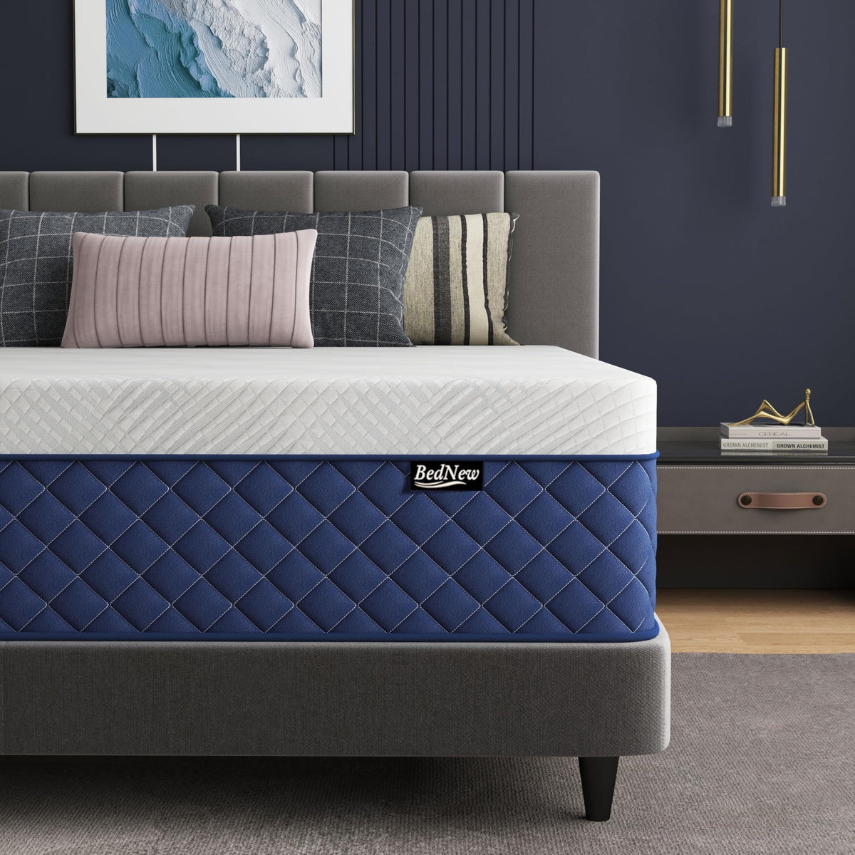 Matratze 180 x 200cm, Federkernmatratze H3 Höhe 31cm 7-Zonen Orthopädische Taschenfederkernmatratze mit Comfort Memory-Schaum Schicht – 140x200x34cm, Schwarz & Weiß