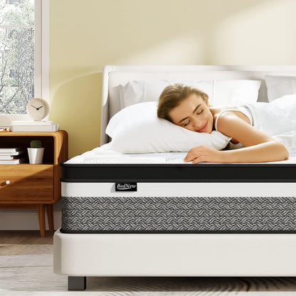 Matratze 180 x 200cm, Federkernmatratze H3 Höhe 31cm 7-Zonen Orthopädische Taschenfederkernmatratze mit Comfort Memory-Schaum Schicht – 160x200x30cm, Blau & Weiß