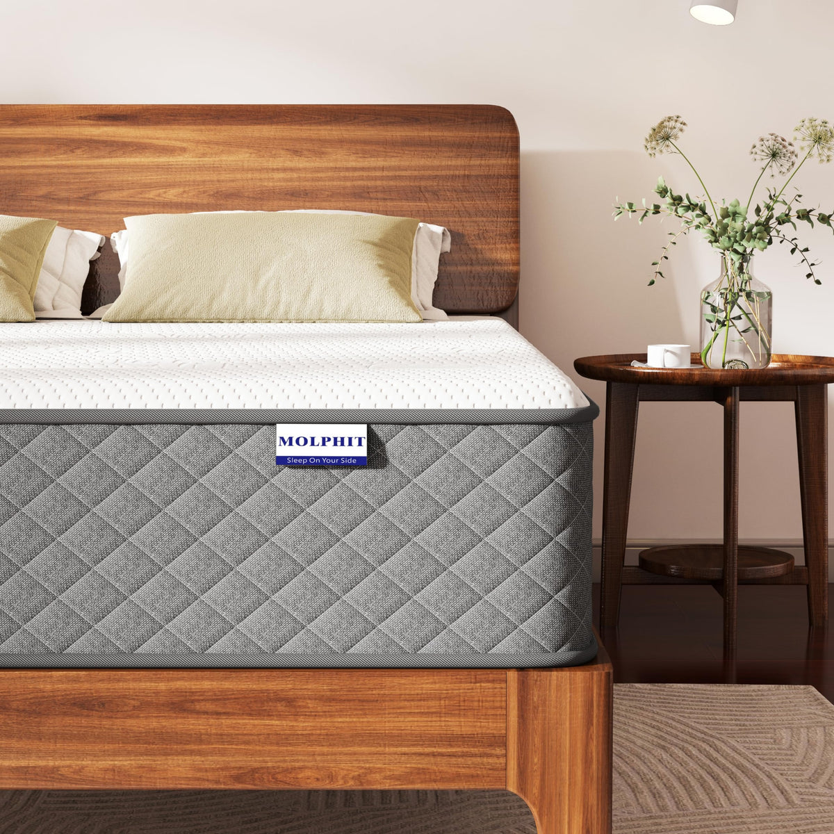 Matratze 180x200, Höhe 25cm mit Oeko-TEX Zertifiziert, Härtegrad H3 und H4, 7 Zonen Taschenfederkernmatratze mit Komfortschaum, Gewebe mit weicher, Langlebig & Hautfreundlich, 180x200x25cm – Weiß + Grau, Single(90x190x30), Mittel Fest