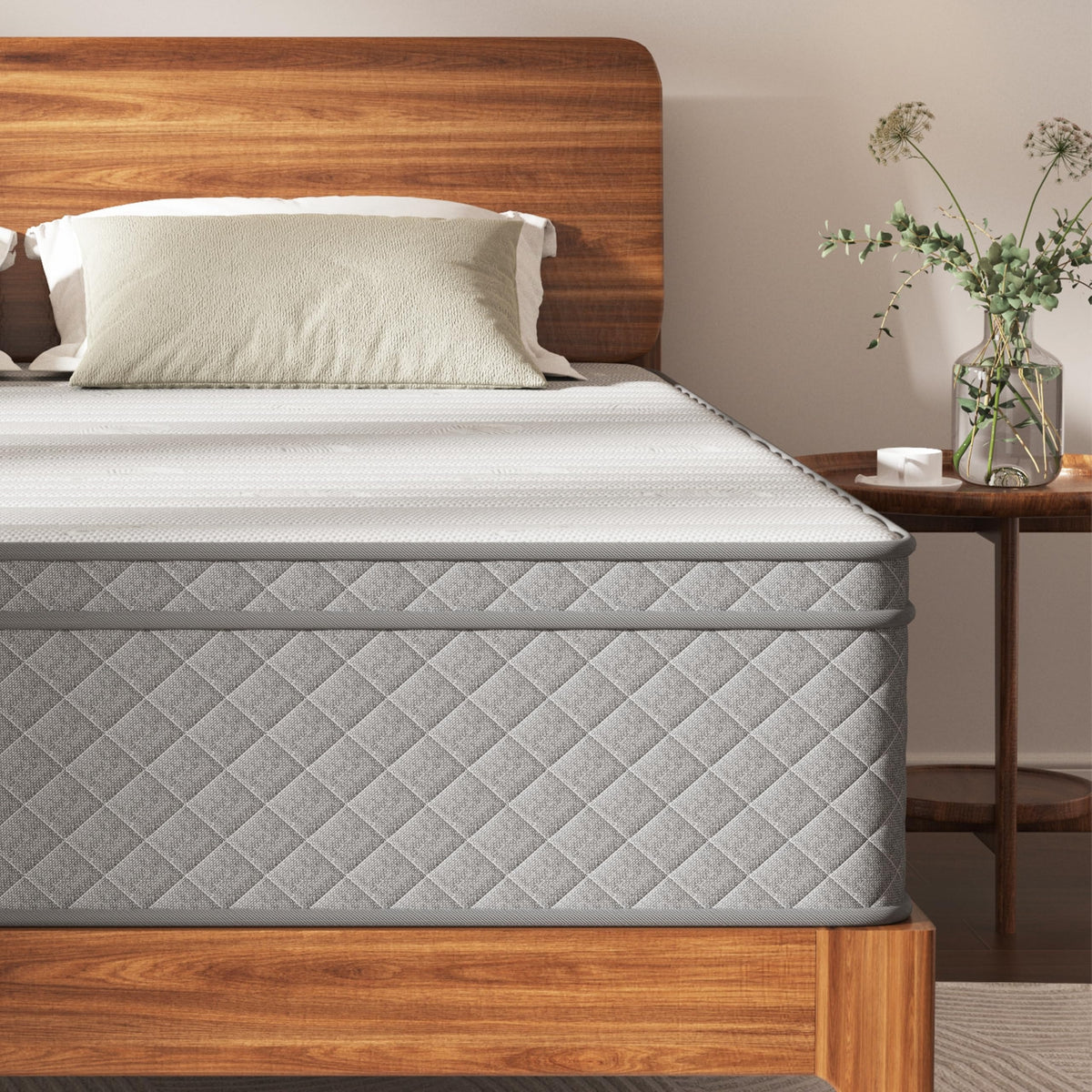 Matratze 180x200, Höhe 25cm mit Oeko-TEX Zertifiziert, Härtegrad H3 und H4, 7 Zonen Taschenfederkernmatratze mit Komfortschaum, Gewebe mit weicher, Langlebig & Hautfreundlich, 180x200x25cm – Weiß + Grau, 120x200x25cm-mittle fest, Mittel Fest