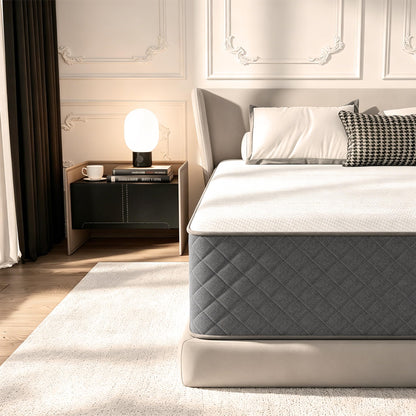 Matratze 180x200, Höhe 25cm mit Oeko-TEX Zertifiziert, Härtegrad H3 und H4, 7 Zonen Taschenfederkernmatratze mit Komfortschaum, Gewebe mit weicher, Langlebig & Hautfreundlich, 180x200x25cm – Weiß + Grau, 90x200x30cm, Mittel Fest