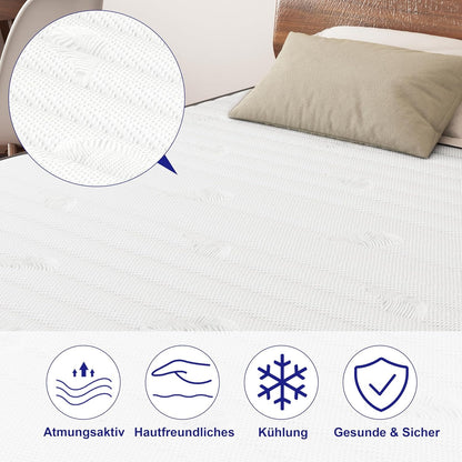 Matratze 180x200, Höhe 25cm mit Oeko-TEX Zertifiziert, Härtegrad H3 und H4, 7 Zonen Taschenfederkernmatratze mit Komfortschaum, Gewebe mit weicher, Langlebig & Hautfreundlich, 180x200x25cm