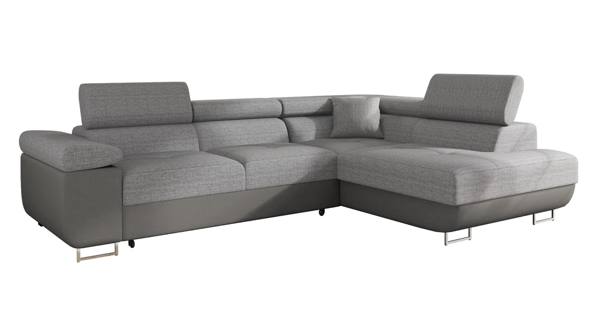 Mirjan24 Torezio Ecksofa mit Schlaffunktion & Bettkasten – L-Form Wohnlandschaft mit verstellbaren Kopfstützen, Schlafsofa für Wohnzimmer – Page: Left, Wave 05