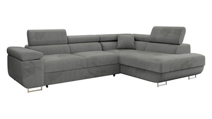 Mirjan24 Torezio Ecksofa mit Schlaffunktion & Bettkasten – L-Form Wohnlandschaft mit verstellbaren Kopfstützen, Schlafsofa für Wohnzimmer – Page: Right, Wave 05