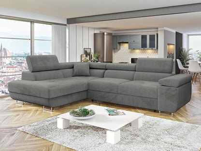 Mirjan24 Torezio Ecksofa mit Schlaffunktion & Bettkasten – L-Form Wohnlandschaft mit verstellbaren Kopfstützen, Schlafsofa für Wohnzimmer