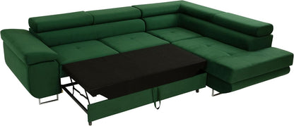 Mirjan24 Torezio Ecksofa mit Schlaffunktion & Bettkasten – L-Form Wohnlandschaft mit verstellbaren Kopfstützen, Schlafsofa für Wohnzimmer