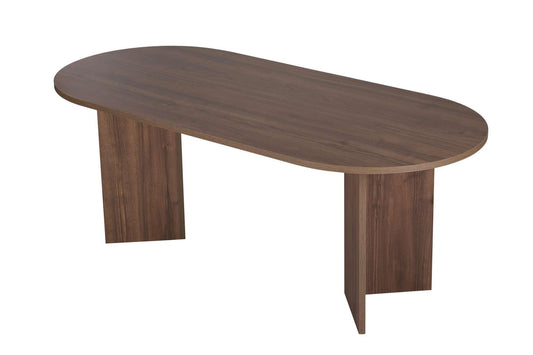 Moderner Esstisch, 180 x 90 x 75 cm, Travertine & Walnuss-Farben | 100% melaminbeschichtete Spanplatte, 25 mm Stärke | stilvolles & langlebiges Design, perfekt für zeitgemäße Essbereiche – Travertine/Walnut, 160 - 200 x 90