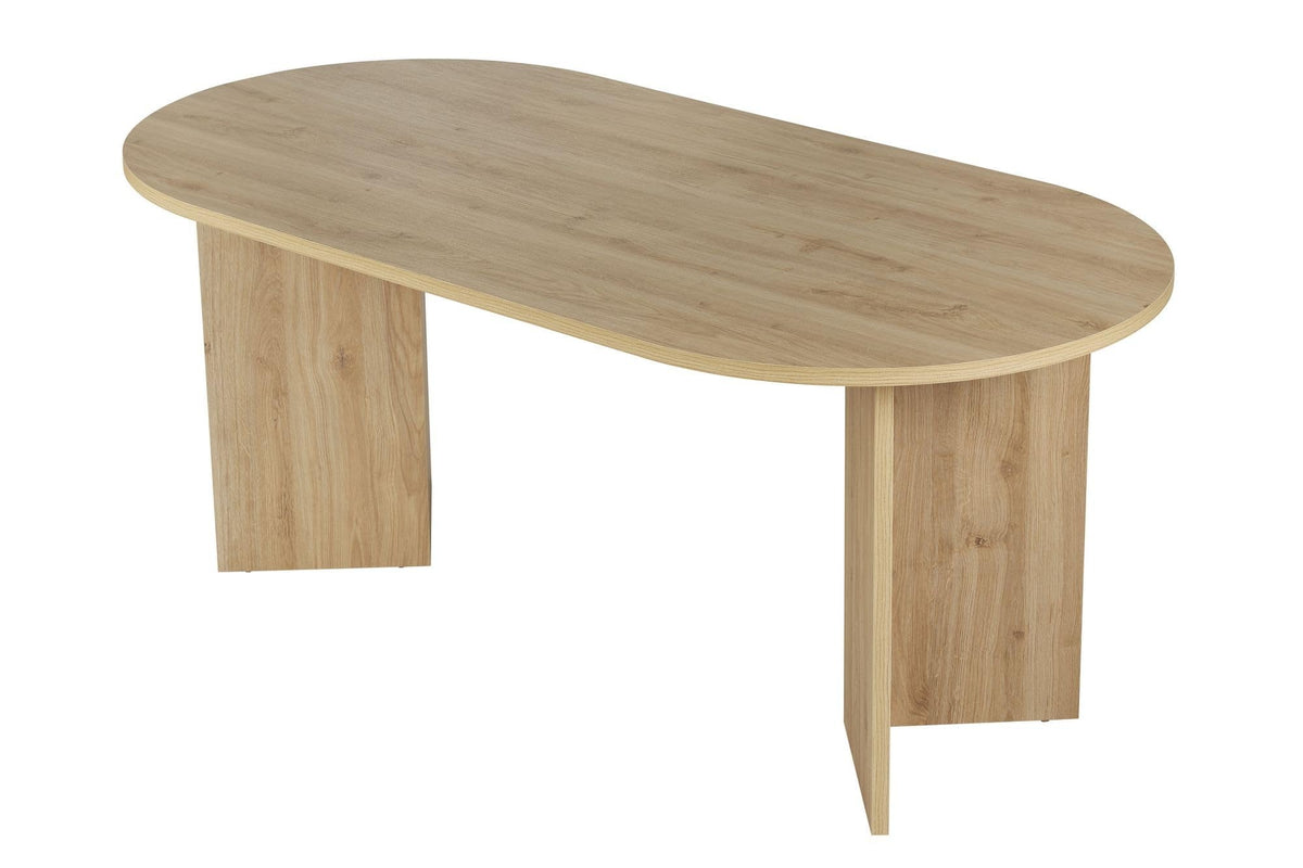 Moderner Esstisch, 180 x 90 x 75 cm, Travertine & Walnuss-Farben | 100% melaminbeschichtete Spanplatte, 25 mm Stärke | stilvolles & langlebiges Design, perfekt für zeitgemäße Essbereiche – Venezia Walnut, 200 x 90