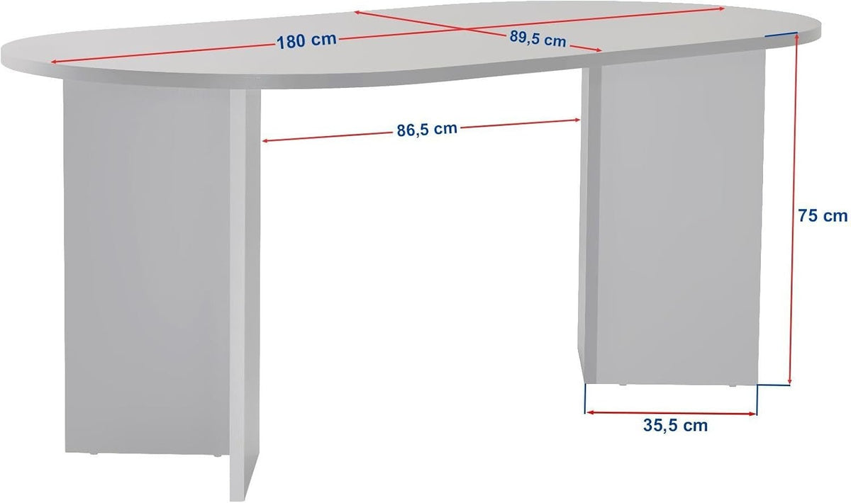 Moderner Esstisch, 180 x 90 x 75 cm, Travertine & Walnuss-Farben | 100% melaminbeschichtete Spanplatte, 25 mm Stärke | stilvolles & langlebiges Design, perfekt für zeitgemäße Essbereiche